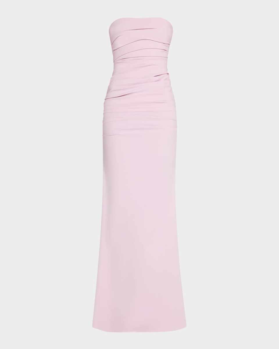 Intoxicate Strapless Ruched Maxi Gown
